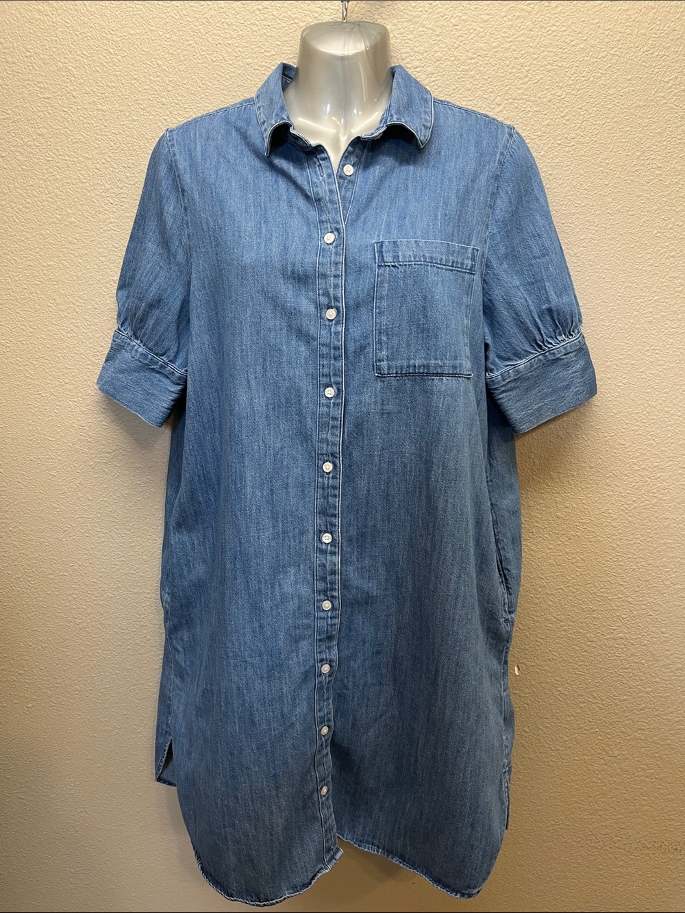 Old navy cotton button up shirt dress size M